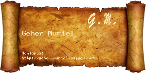 Geher Muriel névjegykártya