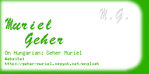 muriel geher business card